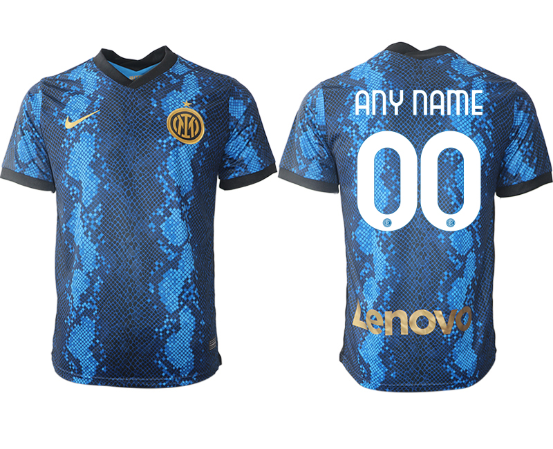 Men 2021-2022 Club Inter Milan home blue aaa versio customized Nike Soccer Jersey->inter milan jersey->Soccer Club Jersey